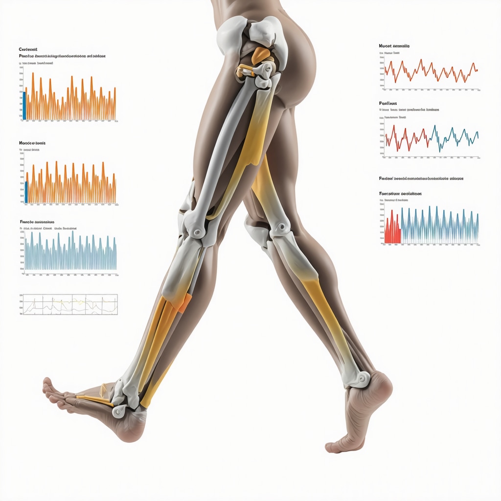 3D biomechanical visualization of lower limb gait analysis with force vectors and muscle activation patterns