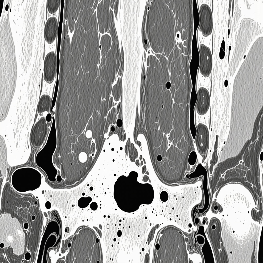 MRI scan with T2 mapping and diffusion tensor imaging annotations showing spine microstructure