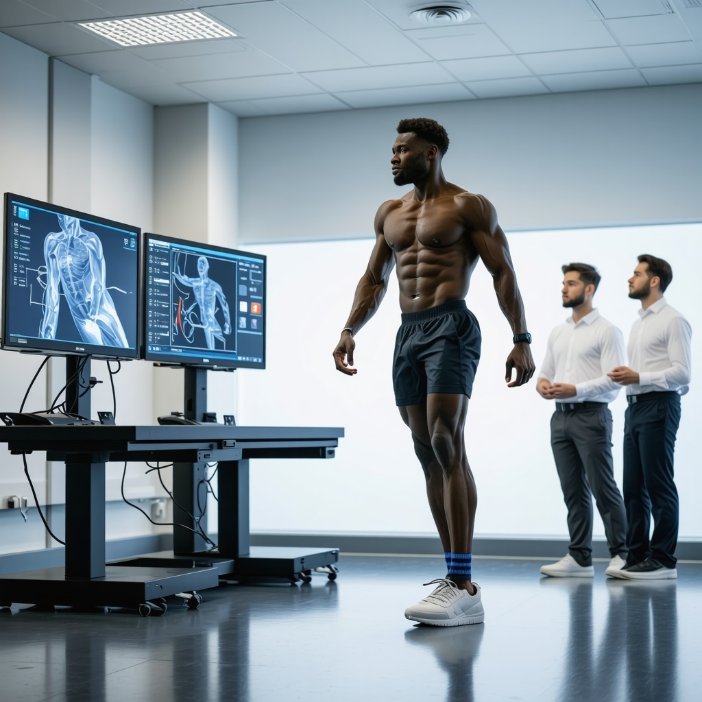 Athlete receiving 3D motion capture for personalized orthopedic rehabilitation