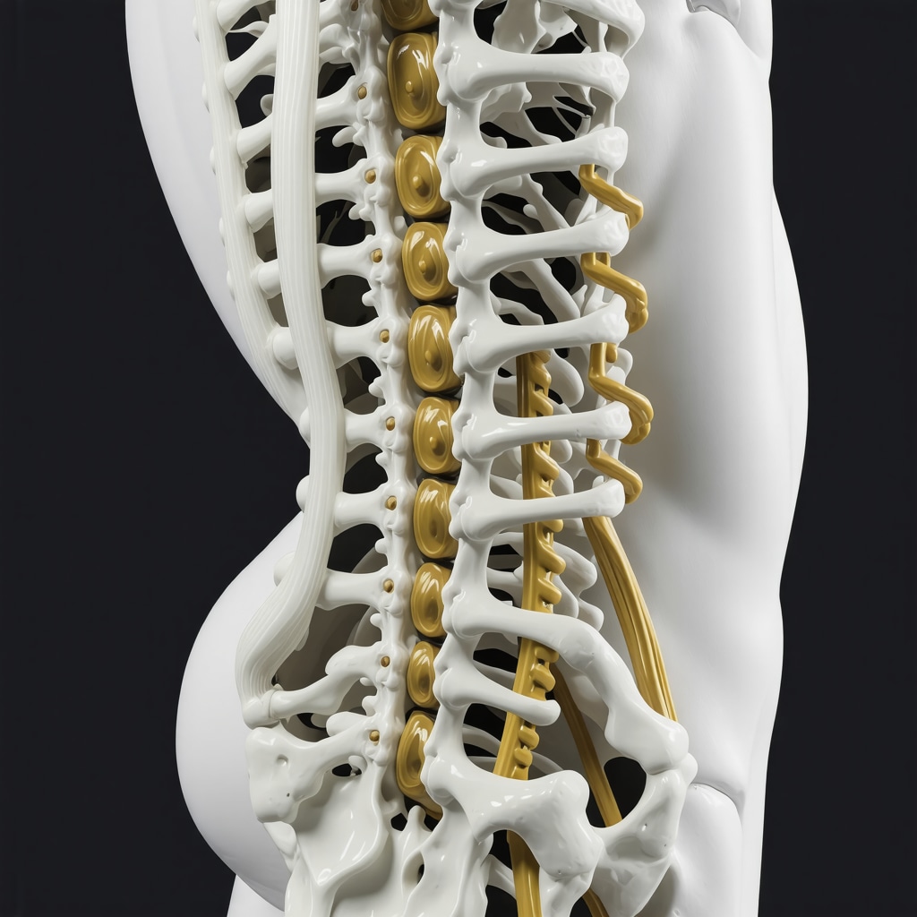 Illustration depicting spinal decompression with neuromuscular training tools and sensors