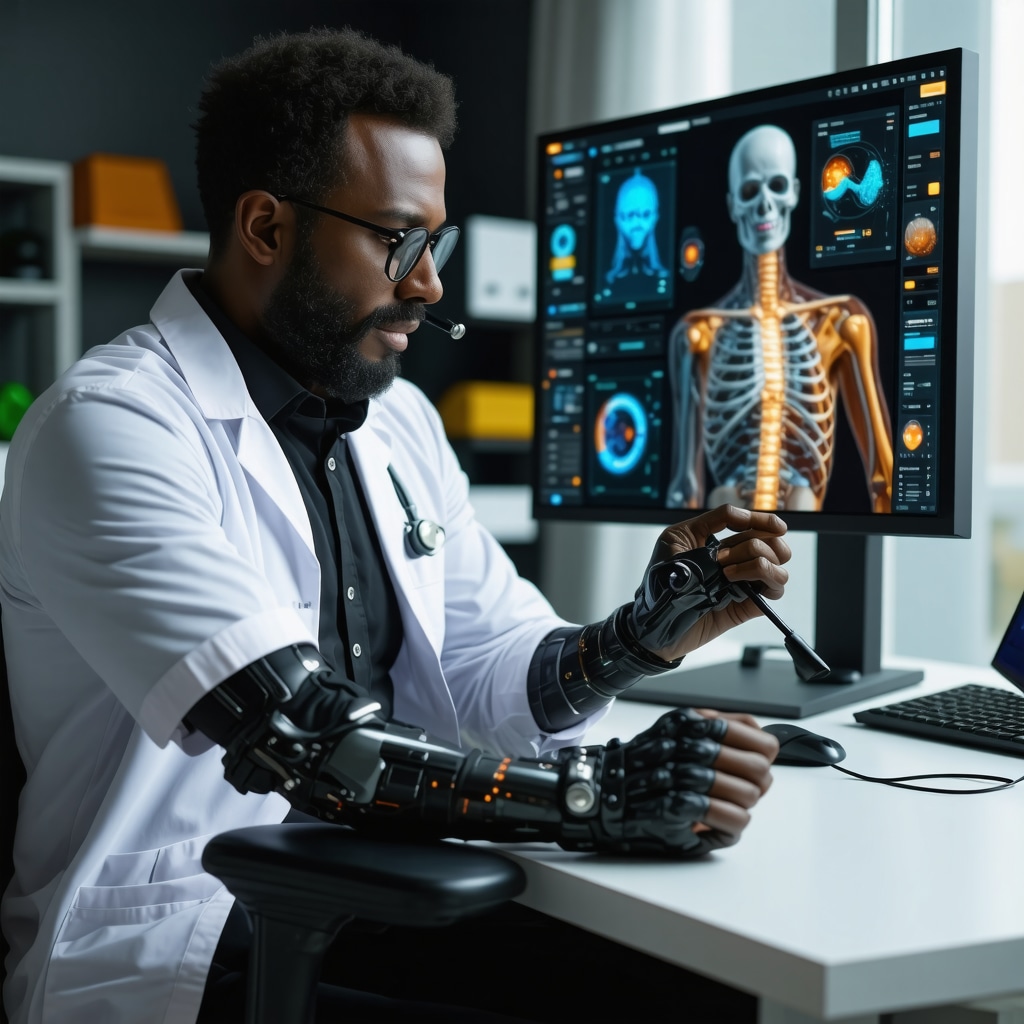 Orthopedic doctor using telemedicine and AI wearable sensors for workers compensation injury assessment