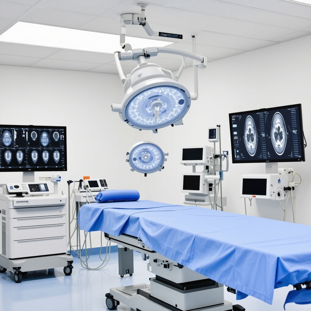 Orthopedic surgeon performing minimally invasive spine surgery using 3D imaging and navigation technology