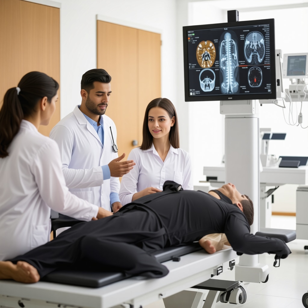Orthopedic specialists analyzing MRI scans and discussing personalized treatment plans for personal injury recovery in New Jersey