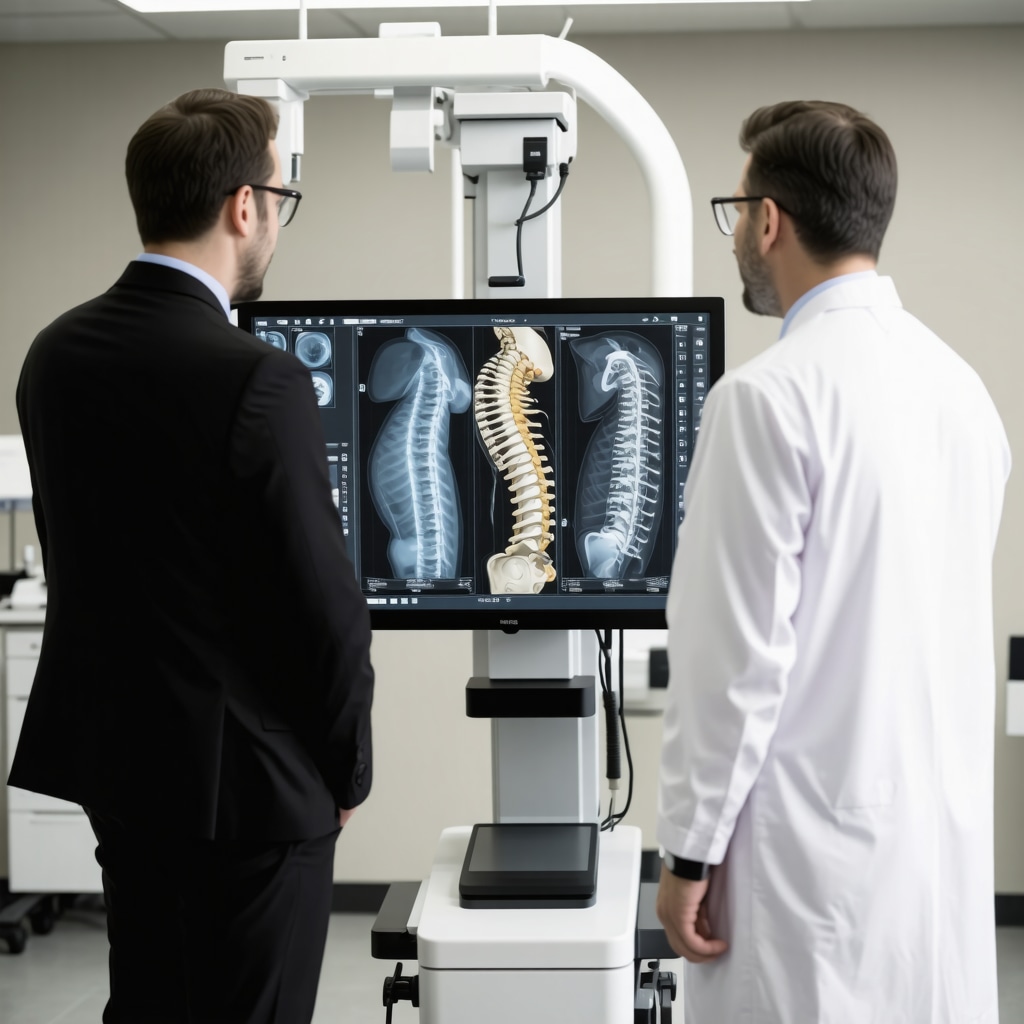 Orthopedic specialists collaborating with high-tech cervical spine imaging for neck pain treatment in Passaic, NJ