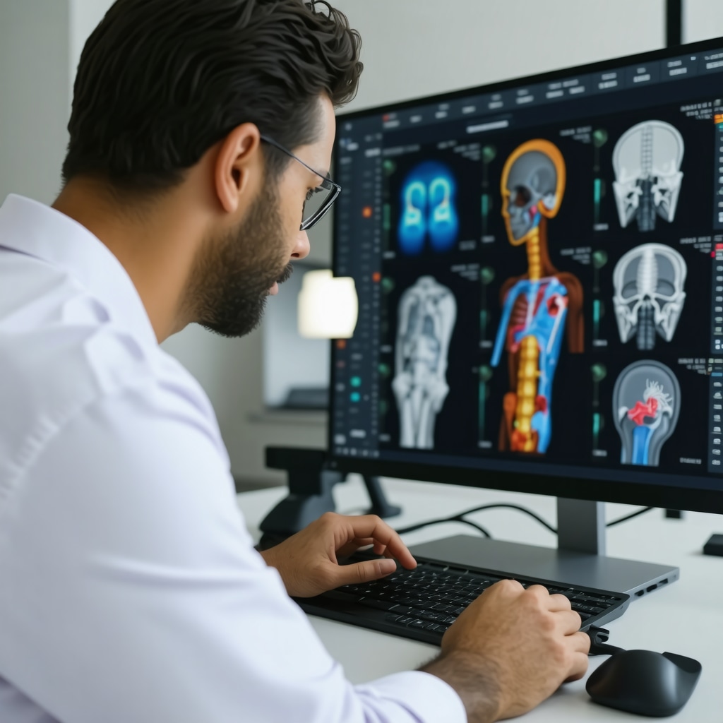 Orthopedic doctor and patient discussing biomechanical assessment results in a New Jersey clinic setting