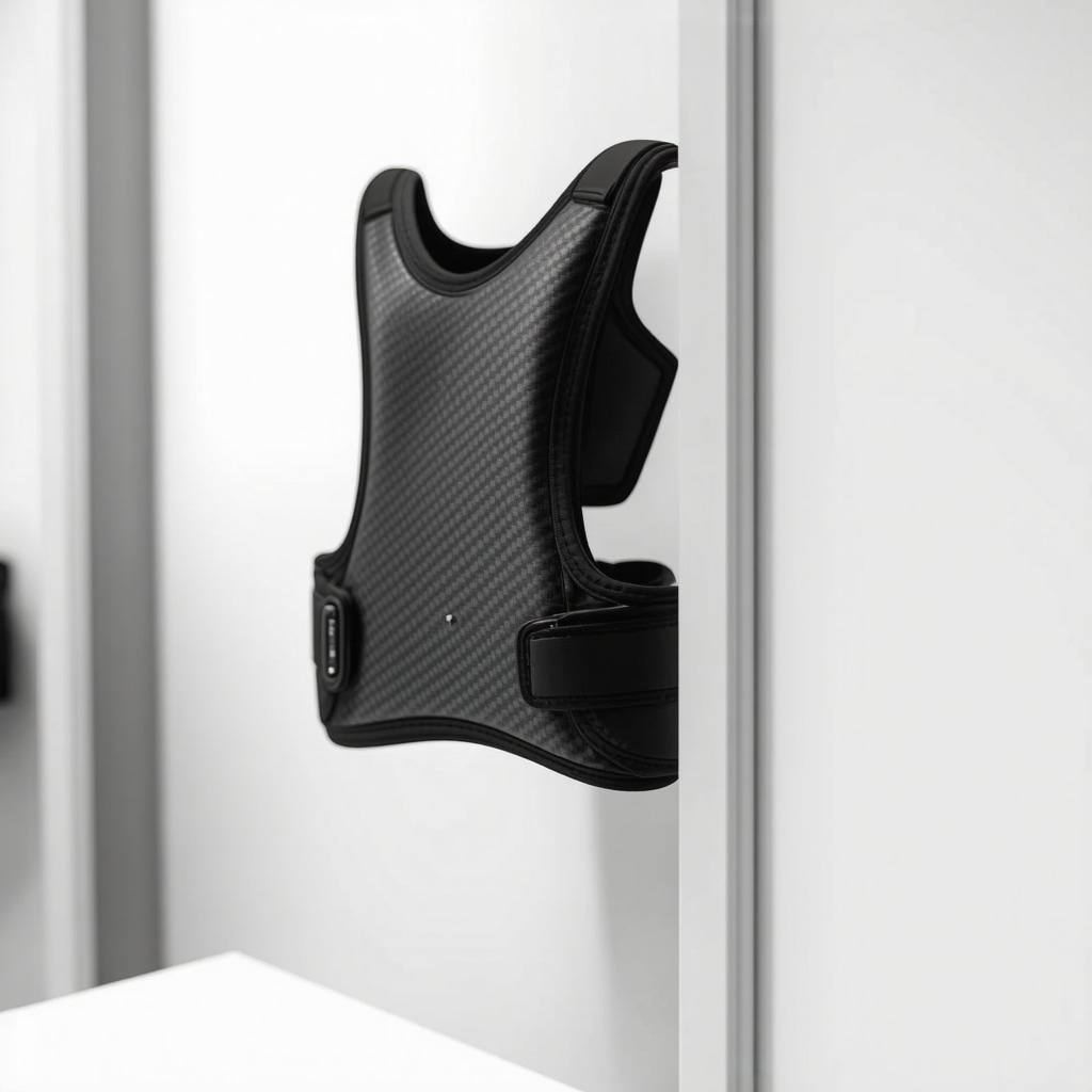 Modern lightweight carbon fiber orthopedic back brace used for long-term support