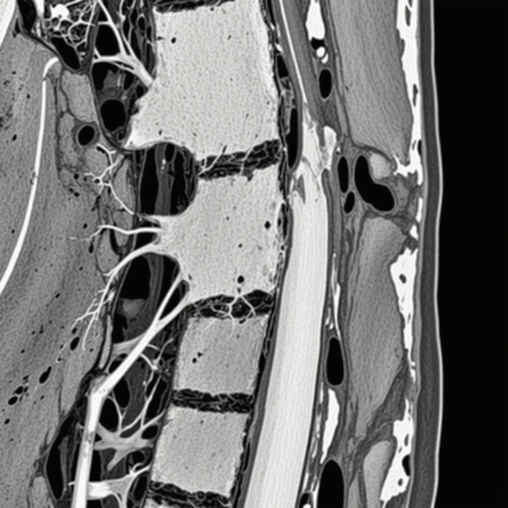 MRI scan highlighting nerve impingement in the spine for precise diagnosis.