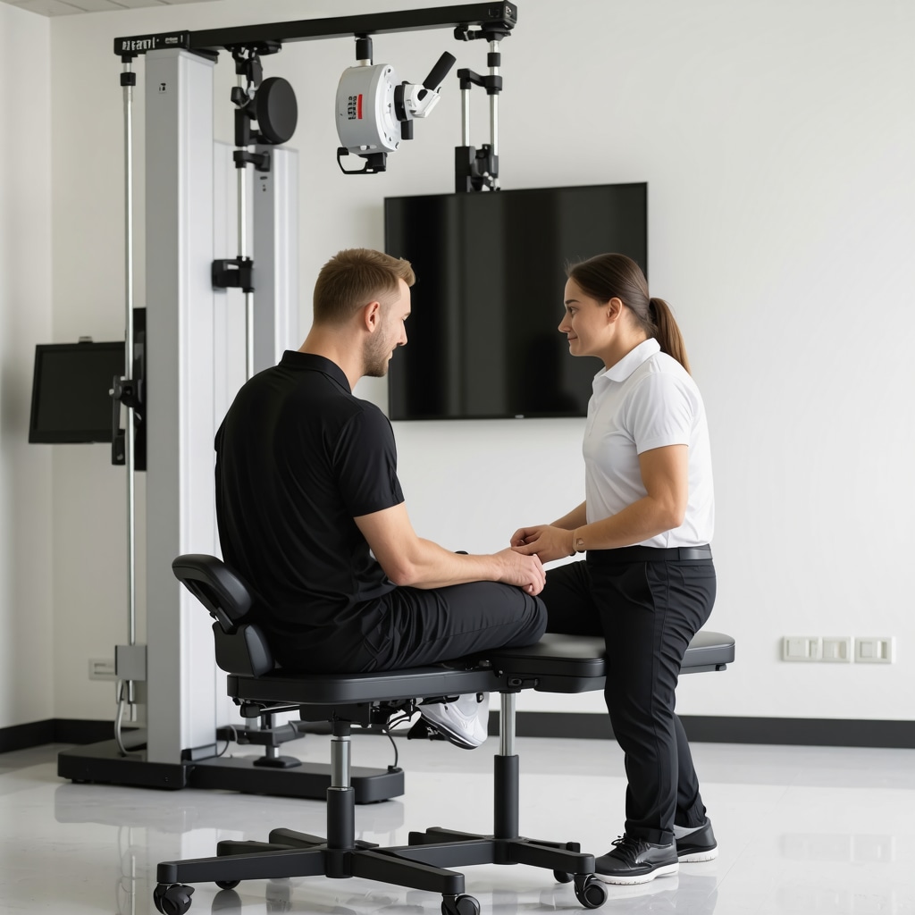 Patient undergoing physical therapy with cutting-edge orthopedic devices