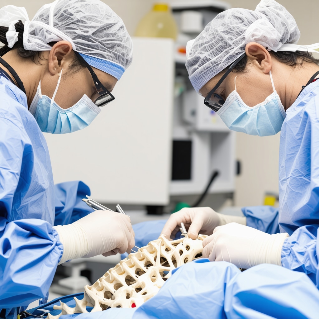 Surgeon performing minimally invasive spinal procedure