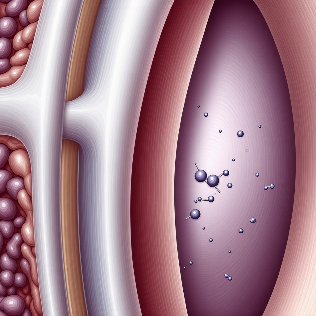 Illustration of steroid molecules interacting with inflamed joint tissues to reduce inflammation and pain.