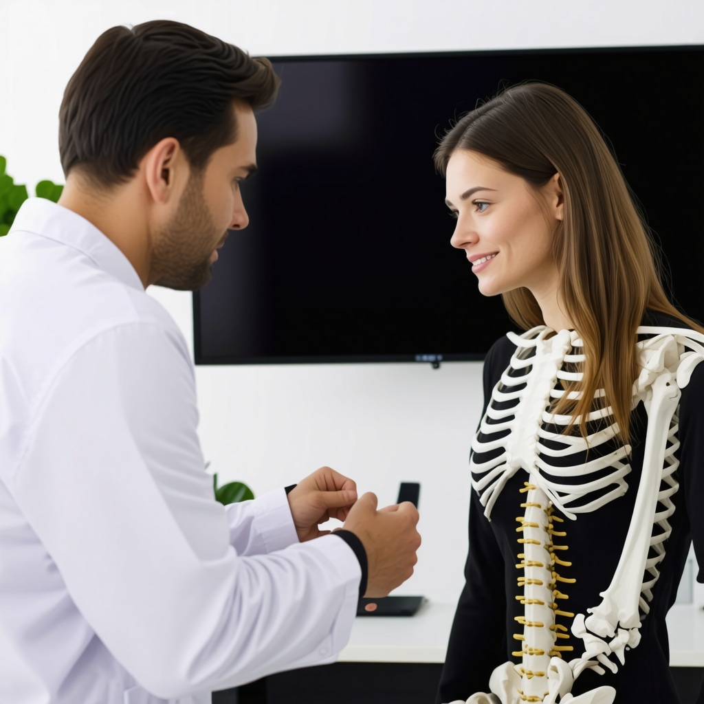 Orthopedic doctor discussing spine health with a patient in NJ clinic