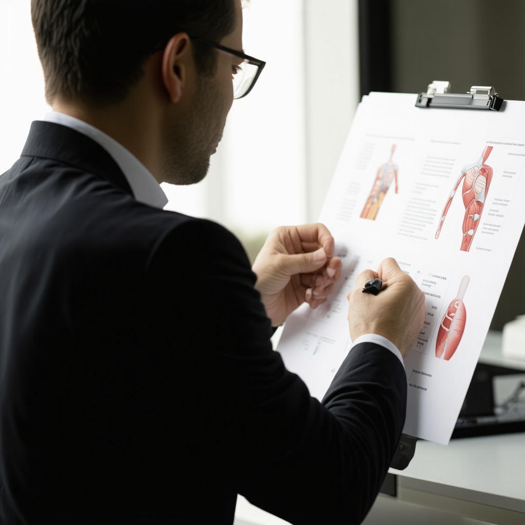 Orthopedic clinician reviewing injury documentation