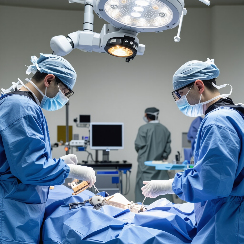 Advanced robotic system performing precise lumbar fusion in a state-of-the-art operating room