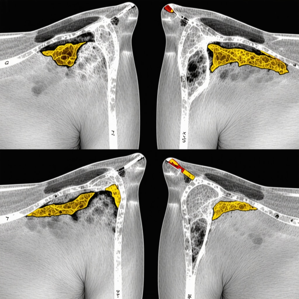 Ultrasound image demonstrating needle placement into shoulder trigger point with real-time guidance.