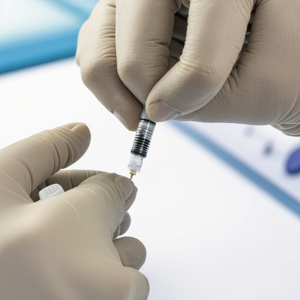 Doctor performing ultrasound-guided injection for joint pain relief