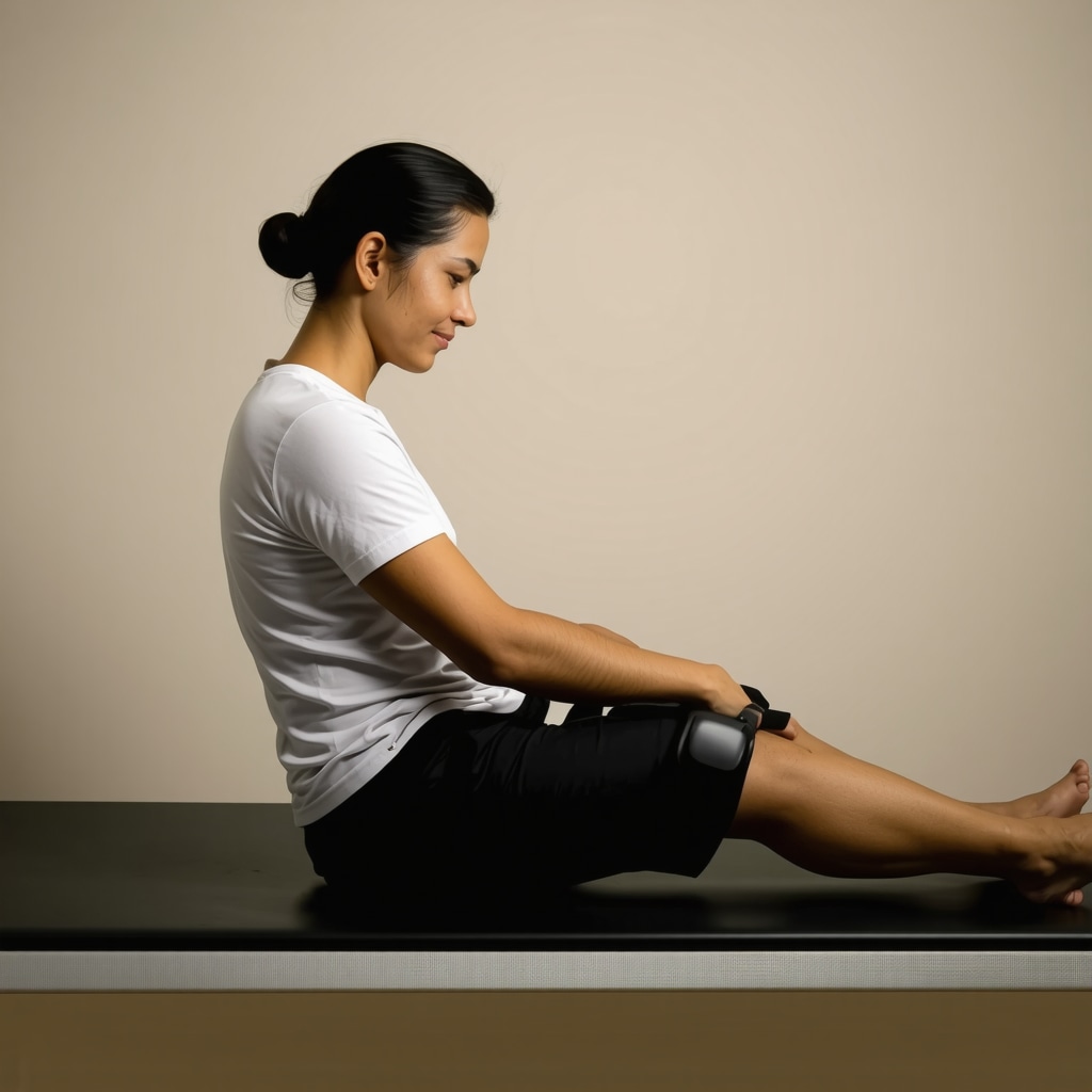 Patient using wearable device for spinal rehab monitoring
