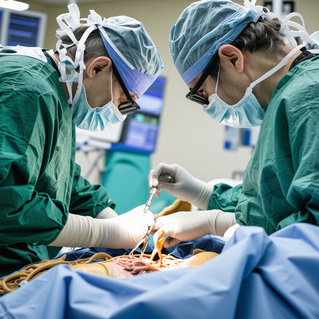 Lumbar spine surgeon using imaging technology for minimally invasive surgery