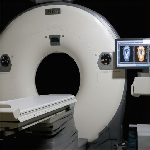 Spine specialist reviewing high-resolution MRI images in a modern clinic