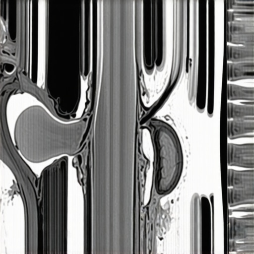Detailed MRI scan illustrating nerve compression caused by herniated disc in lumbar spine.