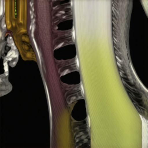 MRI scan showing detailed view of shoulder rotator cuff tear and impingement areas
