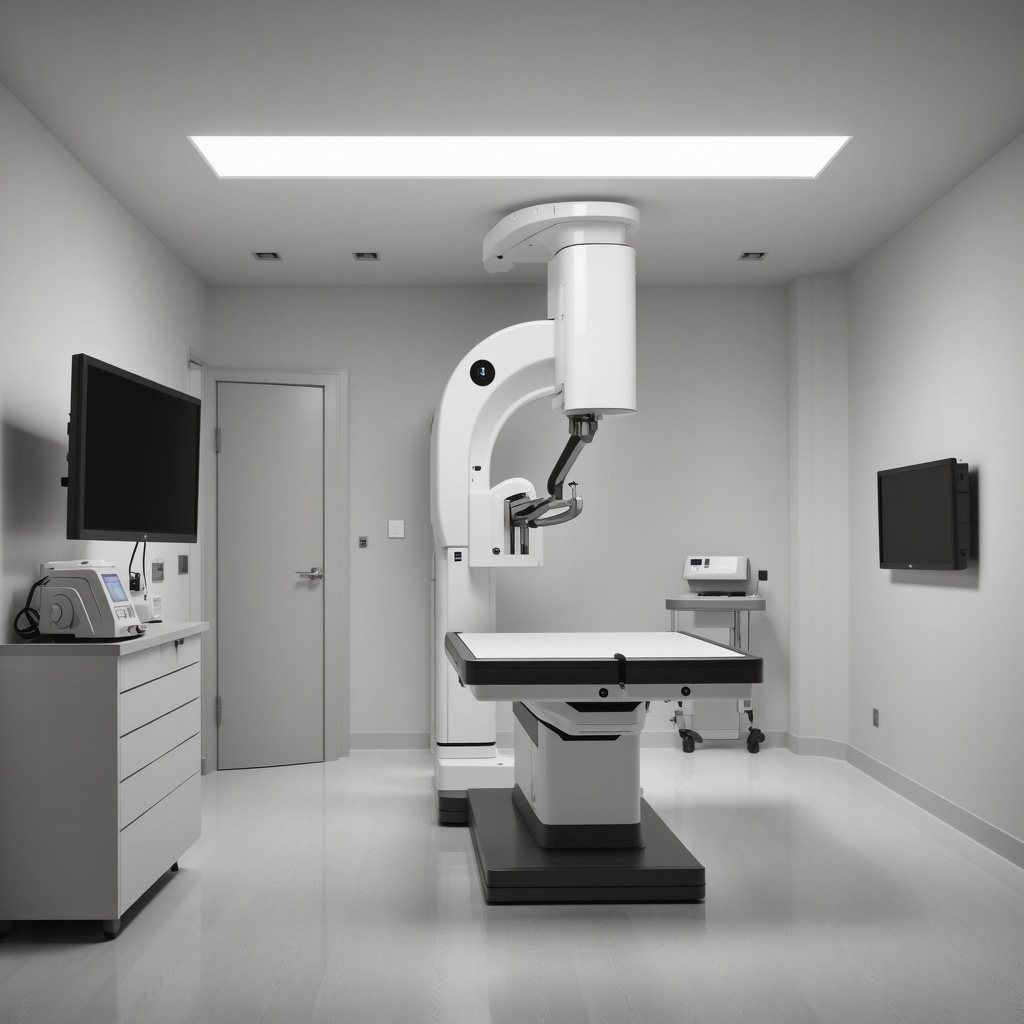 Modern orthopedic clinic with imaging equipment and minimally invasive treatment tools