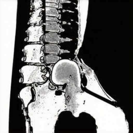 Detailed MRI scan of the human spine highlighting nerve and disc structures