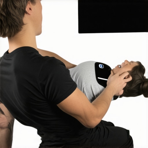 Patient using wearable device during physical therapy session
