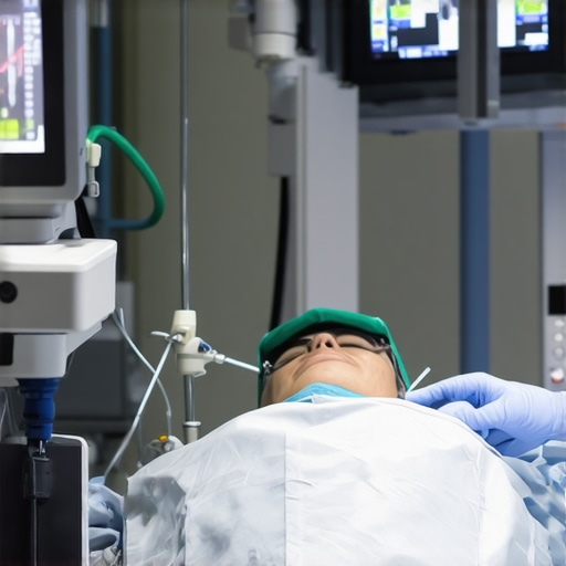 Surgeon using advanced imaging during minimally invasive spinal procedure