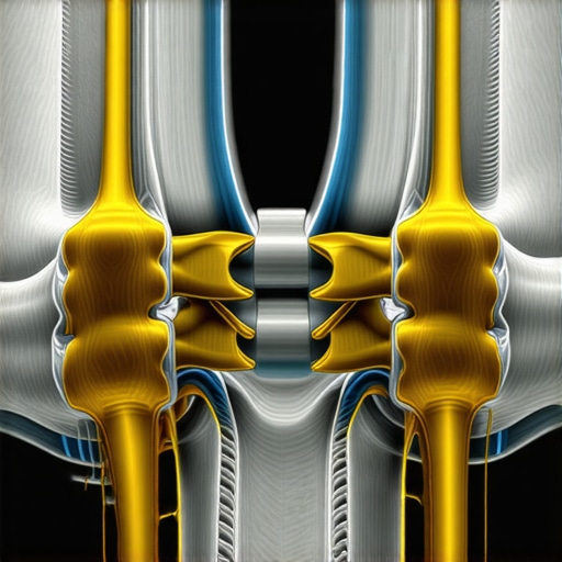 Detailed MRI image of lumbar spine indicating herniated disc and nerve compression.