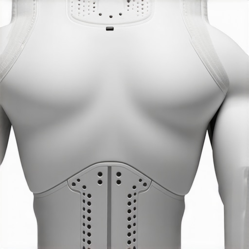 Futuristic orthopedic brace with sensors and lightweight design for spinal stability