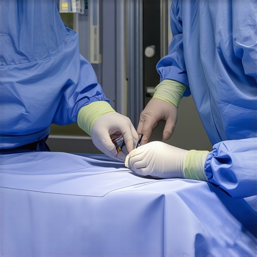 Surgeon using advanced imaging during minimally invasive laser spine surgery