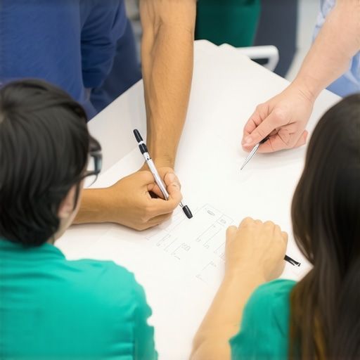Orthopedic specialists working together on a treatment strategy for a patient.