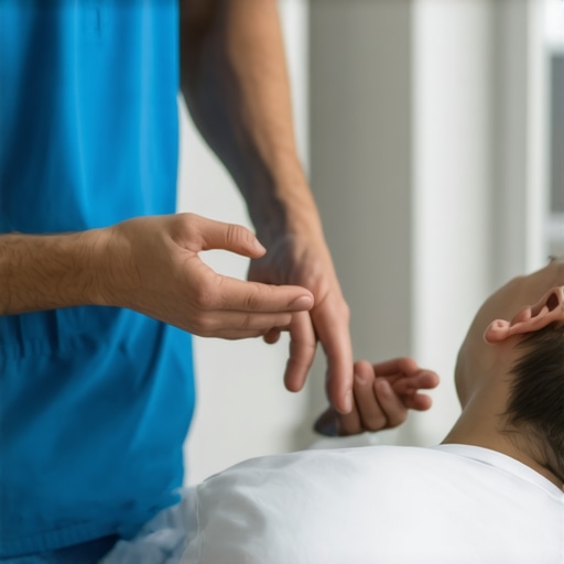 Orthopedic doctor discussing minimally invasive disc decompression with a patient in a clinic setting