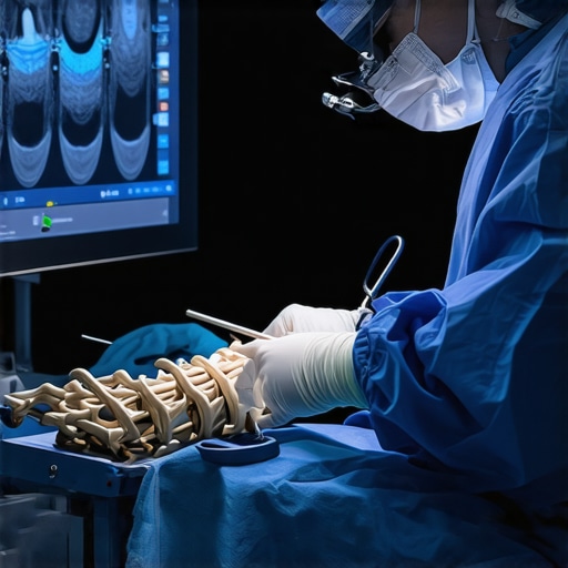 Surgeon operating with advanced imaging systems during minimally invasive spine procedure