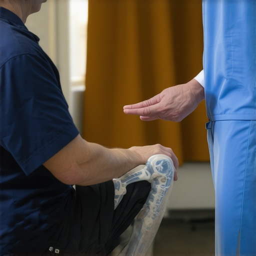 Doctor discussing treatment options with a patient for work-related injury with diagnostic imaging