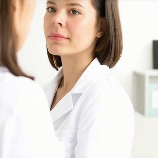 Patient discussing advanced non-surgical herniated disc options with doctor in clinic