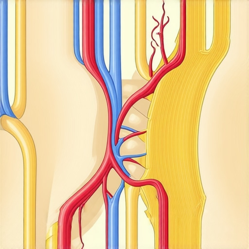 Diagram showing herniated disc pressing on spinal nerves in the lumbar spine.