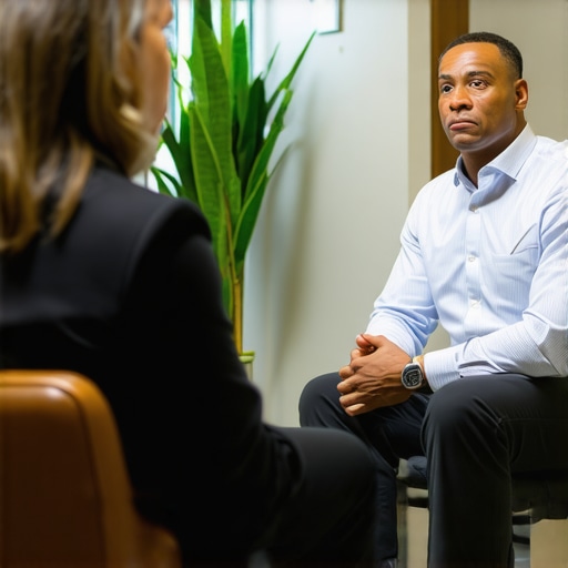 Patient consulting with NJ orthopedic surgeon in clinic