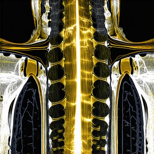 Advanced MRI Imaging of Cervical Nerve Compression MRI scan highlighting nerve compression in the neck area
