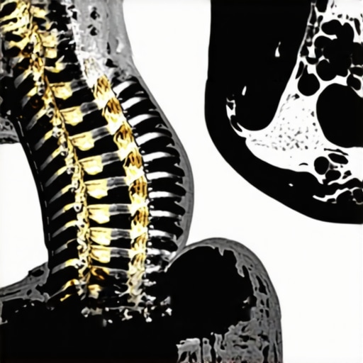 Medical MRI scan showing detailed view of spine injuries