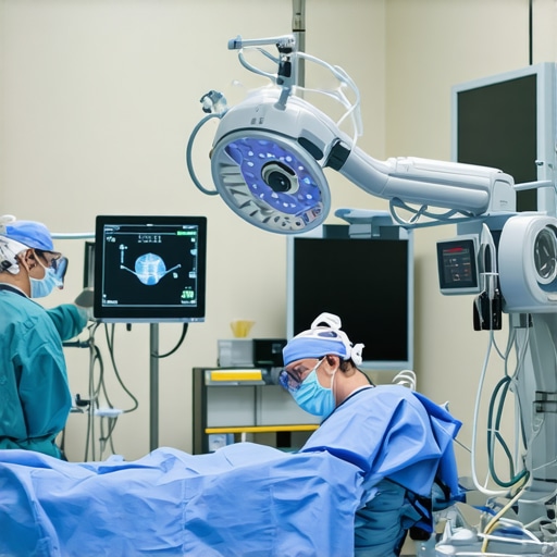 High-Tech Orthopedic Surgery in NJ Surgeon operating with robotic assistance and augmented reality in NJ hospital