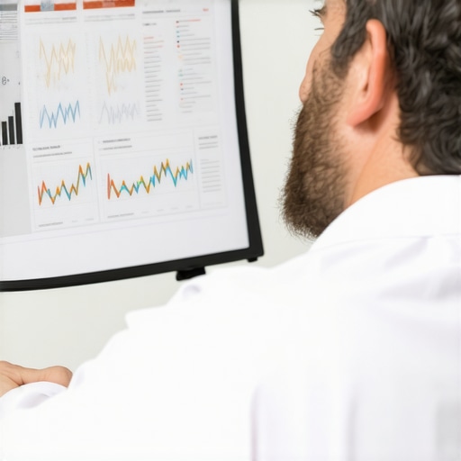 Orthopedic doctor examining patient recovery progress with charts and models.