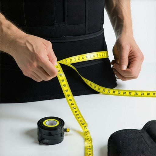 Person measuring waist for orthopedic support brace fitting