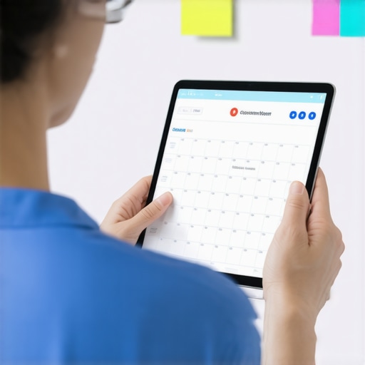 Person using calendar and reminders on a tablet for medical appointments.