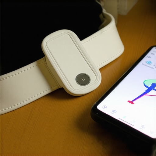 Support brace and smartphone showing posture app for orthopedic health.