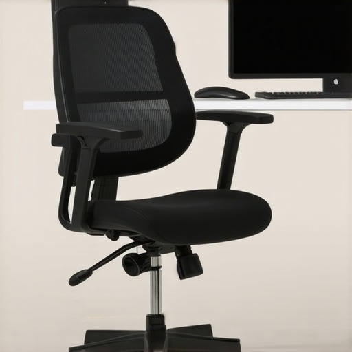 Ergonomic workspace with posture tools and wearable tech for cervical spine health.