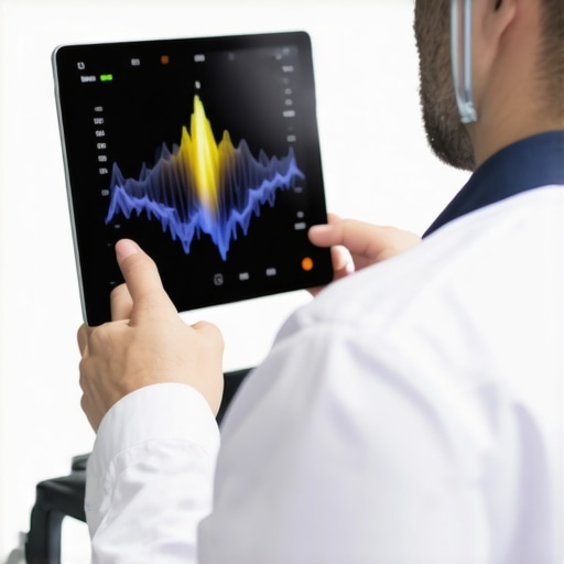 Orthopedic specialist reviewing digital health data with patient in a clinic