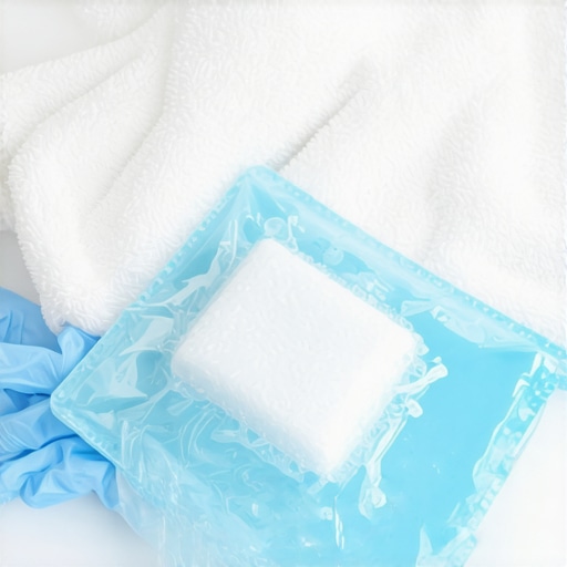 Application of ice pack to lower back during pain flare-up