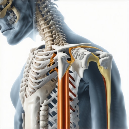 Illustration of orthopedic treatments including physical therapy, braces, and minimally invasive procedures for back injuries.